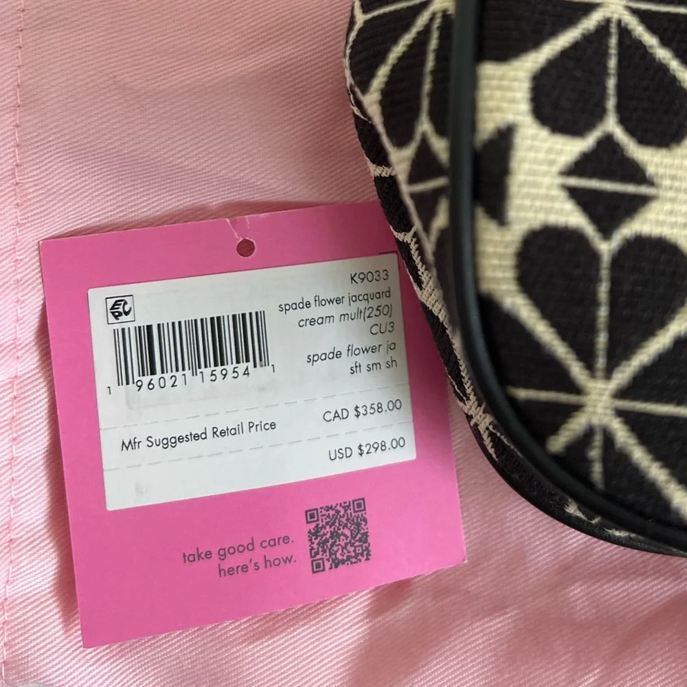 Kate Spade ♠️ Flower Jacquard Stripe Sam Small Convertible Shoulder Bag - Picture 11 of 11